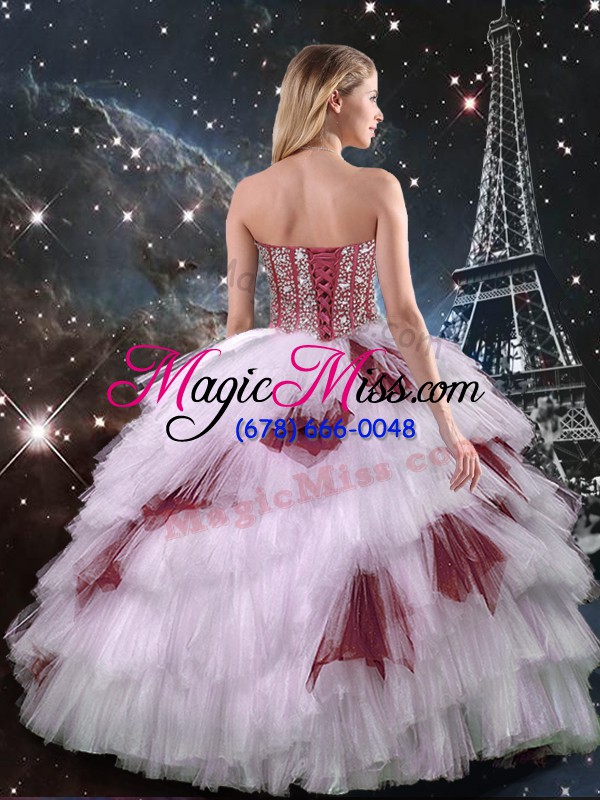 wholesale ideal floor length three pieces sleeveless multi-color quinceanera dresses lace up