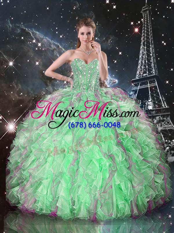 wholesale floor length green quinceanera gown sweetheart sleeveless lace up