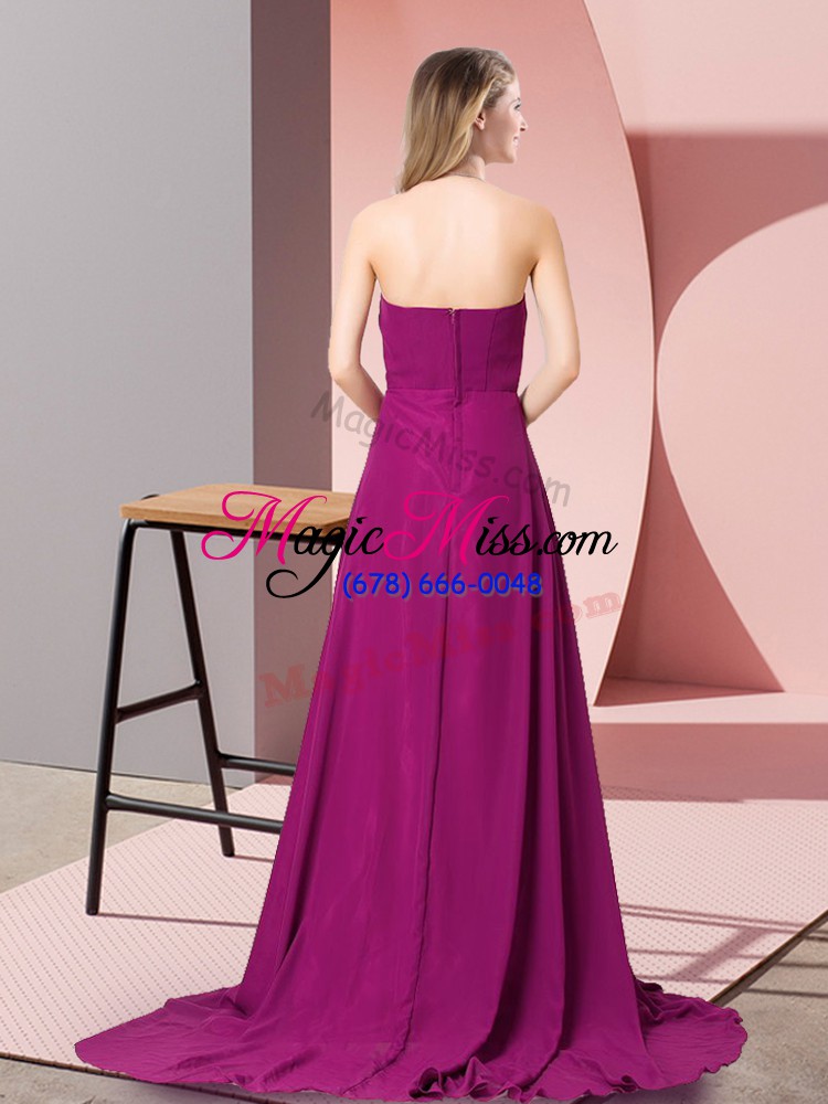 wholesale fabulous halter top sleeveless chiffon evening dress beading and ruching zipper