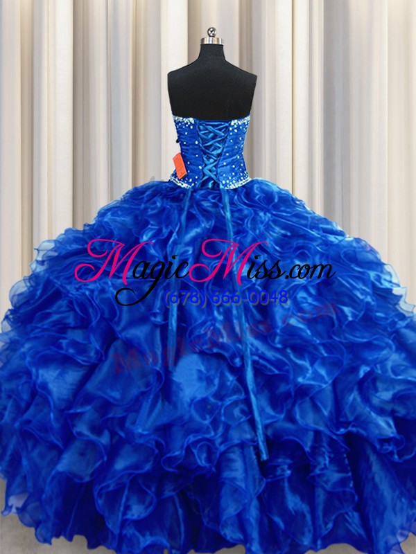 wholesale colorful strapless sleeveless organza vestidos de quinceanera beading and ruffles lace up