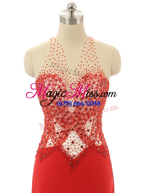 wholesale great red backless prom homecoming dress beading sleeveless brush train