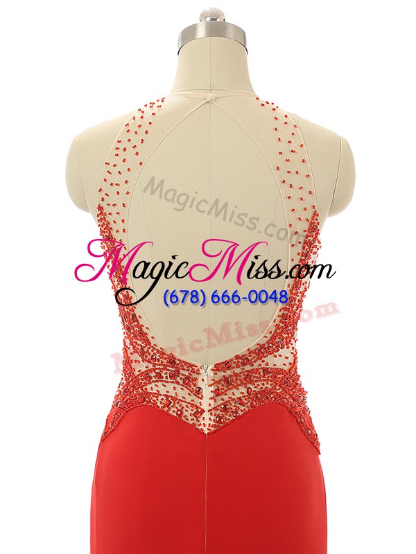 wholesale great red backless prom homecoming dress beading sleeveless brush train