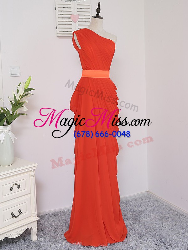 wholesale new arrival floor length zipper quinceanera dama dress coral red for prom and party and wedding party with pick ups