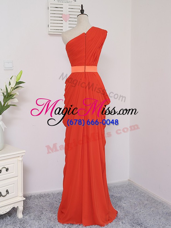 wholesale new arrival floor length zipper quinceanera dama dress coral red for prom and party and wedding party with pick ups