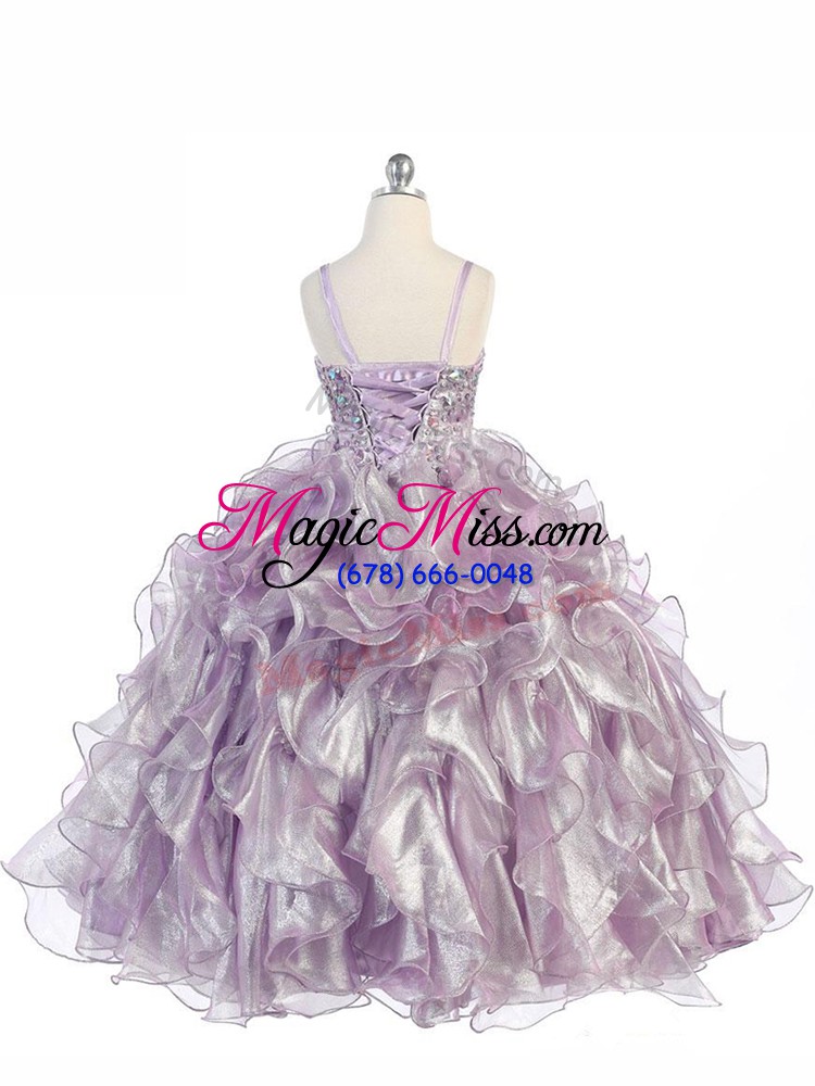 wholesale excellent baby pink sleeveless organza lace up girls pageant dresses for wedding party