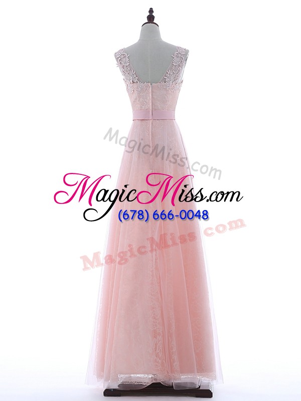 wholesale delicate v-neck sleeveless tulle beading and lace and appliques zipper