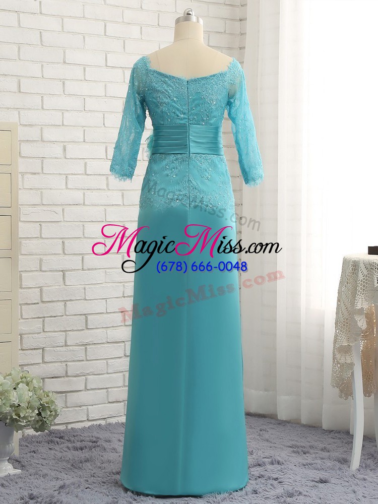 wholesale stunning baby blue sweetheart zipper lace and appliques mother of the bride dress 3 4 length sleeve