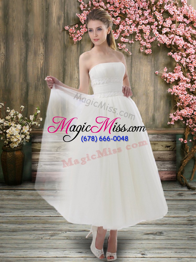 wholesale fine off the shoulder sleeveless organza bridal gown ruching zipper