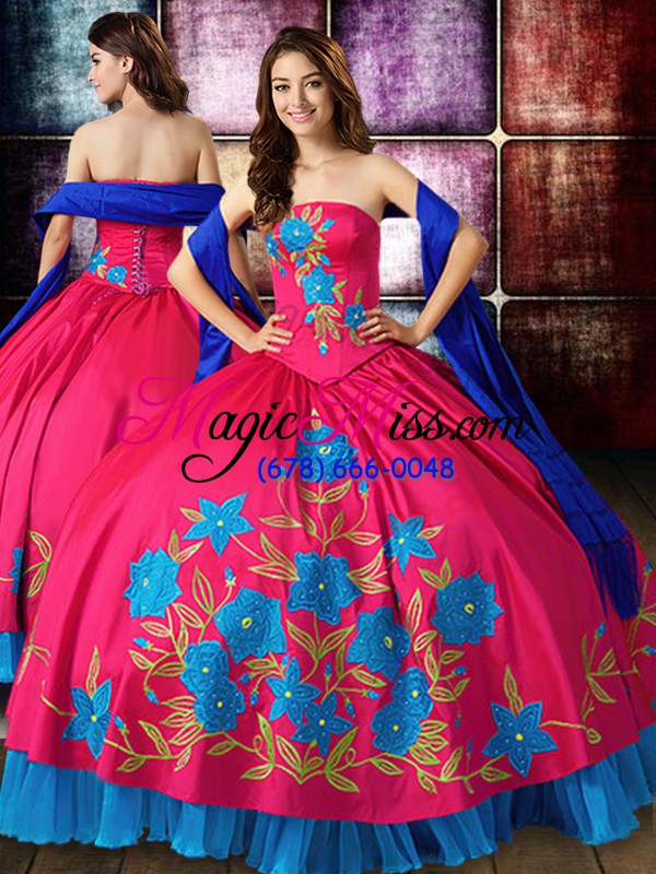 wholesale sleeveless embroidery lace up quinceanera gowns