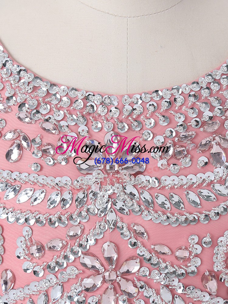 wholesale sleeveless floor length beading and ruffles zipper sweet 16 quinceanera dress with pink