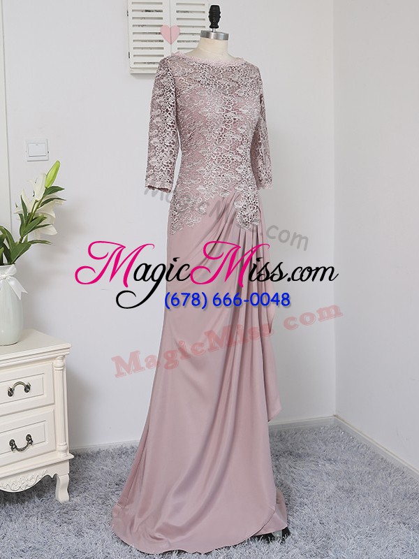 wholesale half sleeves brush train zipper beading and lace and appliques mother dresses