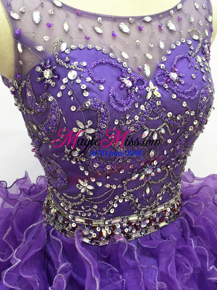 wholesale fantastic sleeveless beading and ruffles lace up quinceanera gown