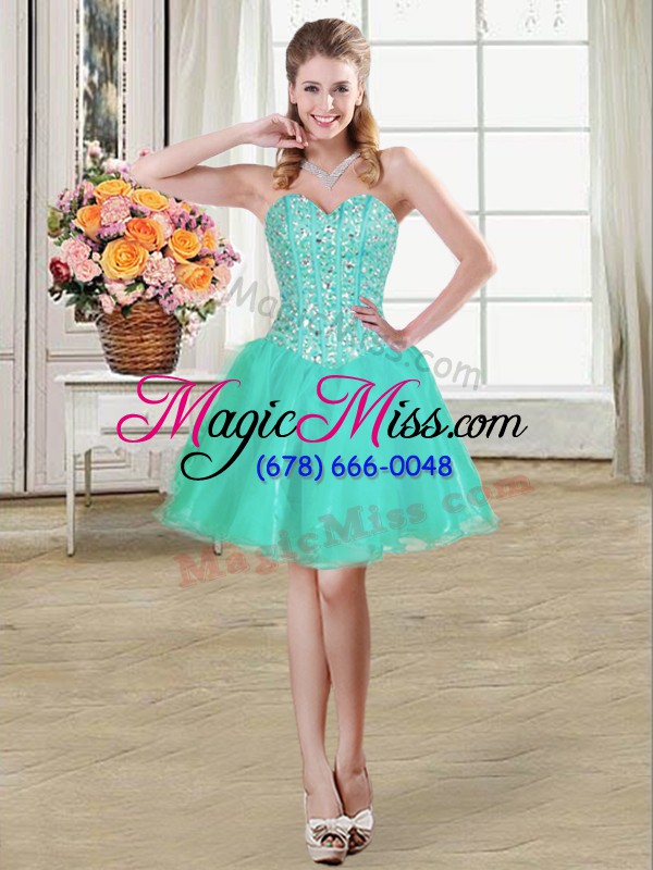 wholesale three pieces sleeveless turquoise quinceanera dresses brush train lace up