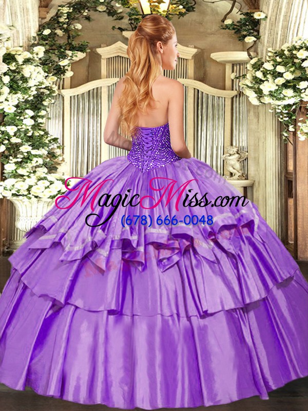 wholesale dramatic lilac sweetheart lace up beading and ruffled layers sweet 16 dresses sleeveless