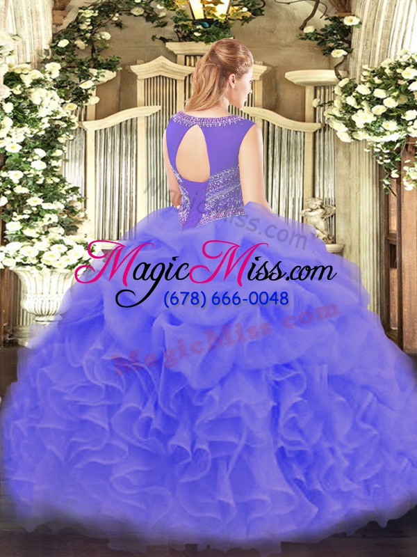 wholesale sexy lilac sleeveless beading and ruffles and pick ups floor length 15 quinceanera dress