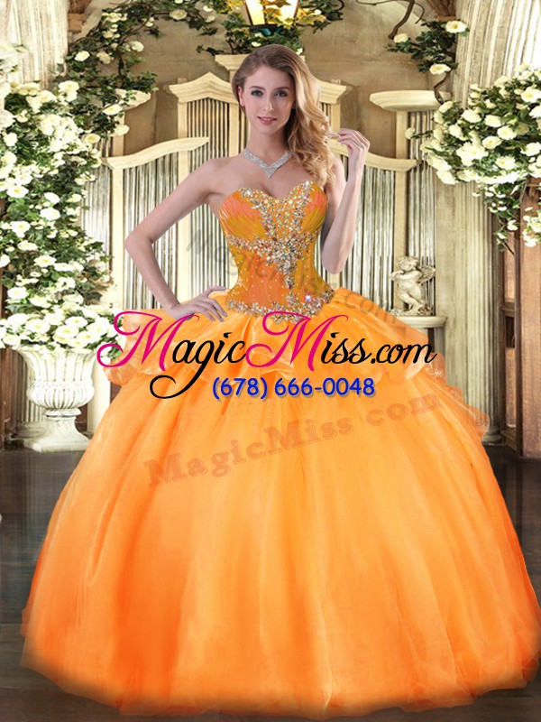 wholesale customized sleeveless beading lace up quinceanera dress