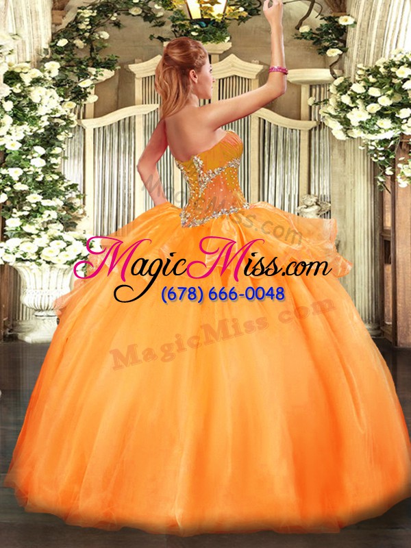 wholesale customized sleeveless beading lace up quinceanera dress