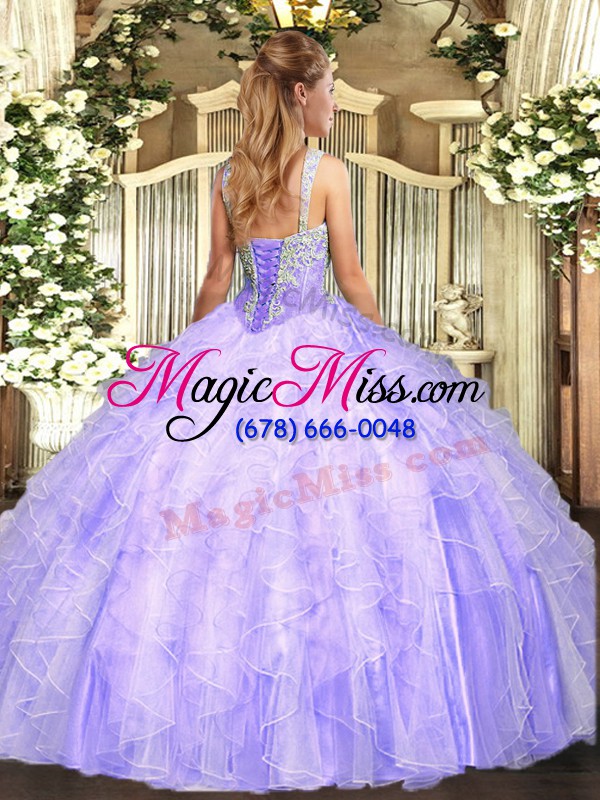 wholesale wonderful lavender sleeveless beading and ruffles floor length sweet 16 dress