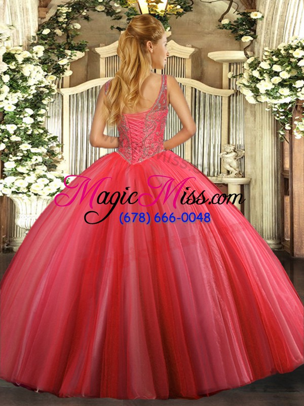 wholesale eggplant purple ball gowns tulle v-neck sleeveless beading floor length lace up quinceanera gowns