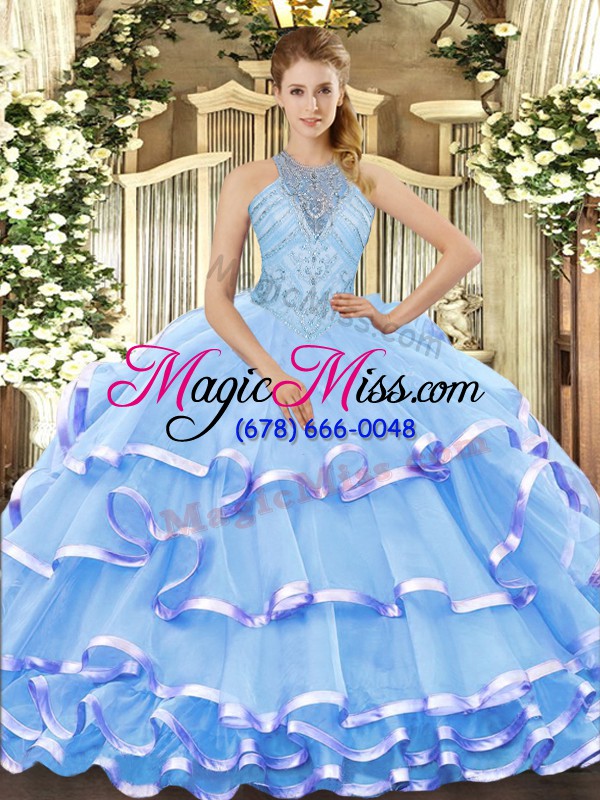 wholesale ideal sleeveless lace up floor length beading and ruffled layers sweet 16 quinceanera dress