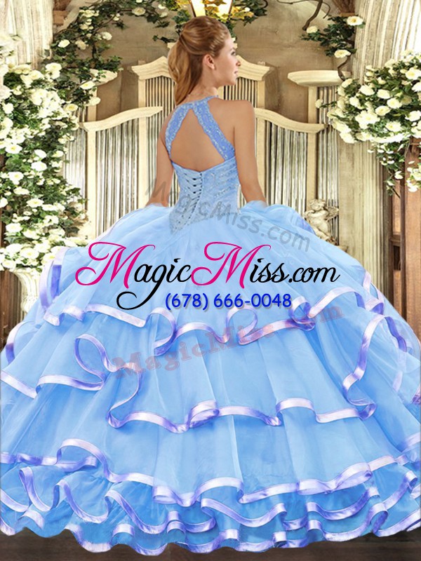 wholesale ideal sleeveless lace up floor length beading and ruffled layers sweet 16 quinceanera dress