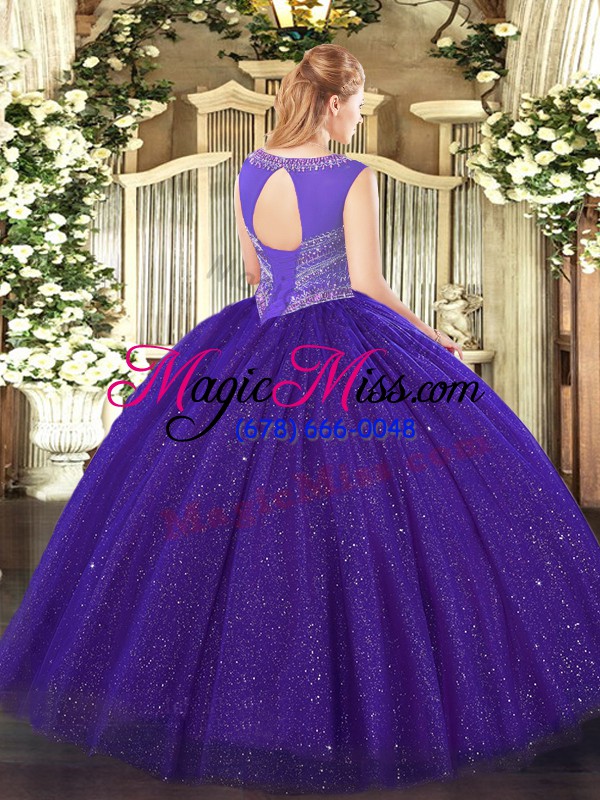 wholesale superior scoop sleeveless quinceanera dresses floor length beading teal tulle and sequined