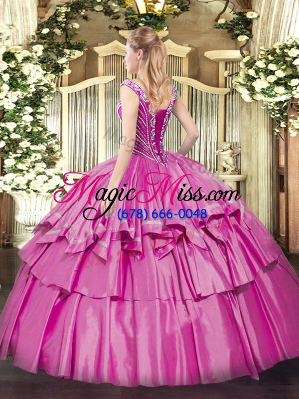 wholesale exceptional lavender lace up v-neck beading and ruffled layers 15th birthday dress organza and taffeta sleeveless