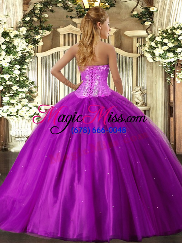 wholesale colorful blue ball gowns tulle sweetheart sleeveless beading floor length lace up quinceanera gowns