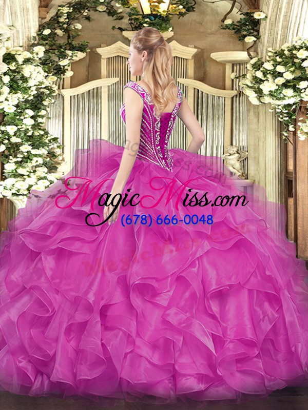 wholesale nice sleeveless organza floor length lace up quinceanera gown in with beading and ruffles