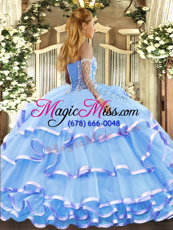 wholesale ball gowns 15th birthday dress lavender sweetheart organza sleeveless floor length lace up