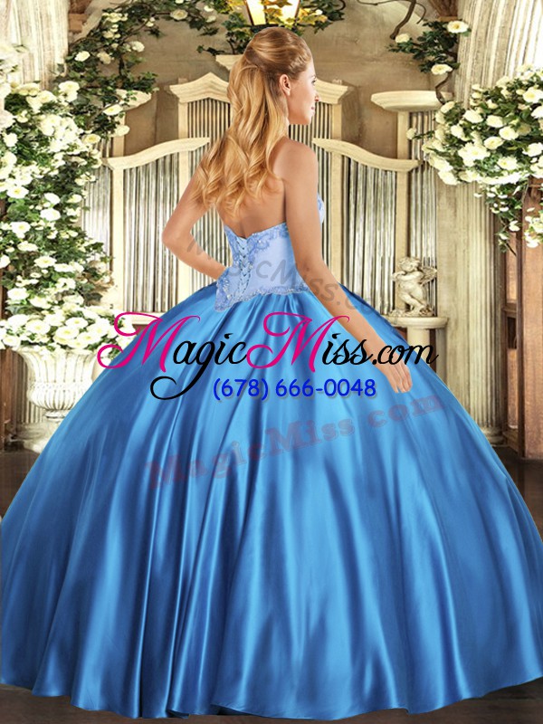 wholesale noble baby blue sweetheart lace up beading vestidos de quinceanera sleeveless