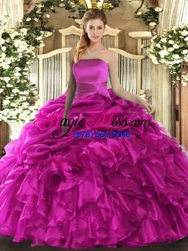 wholesale sleeveless lace up floor length ruffles and pick ups 15 quinceanera dress