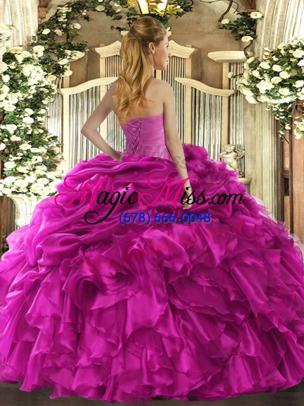 wholesale sleeveless lace up floor length ruffles and pick ups 15 quinceanera dress