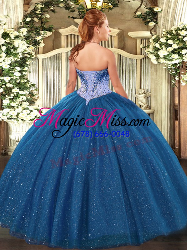 wholesale teal ball gowns tulle sweetheart sleeveless beading and sequins floor length lace up sweet 16 quinceanera dress