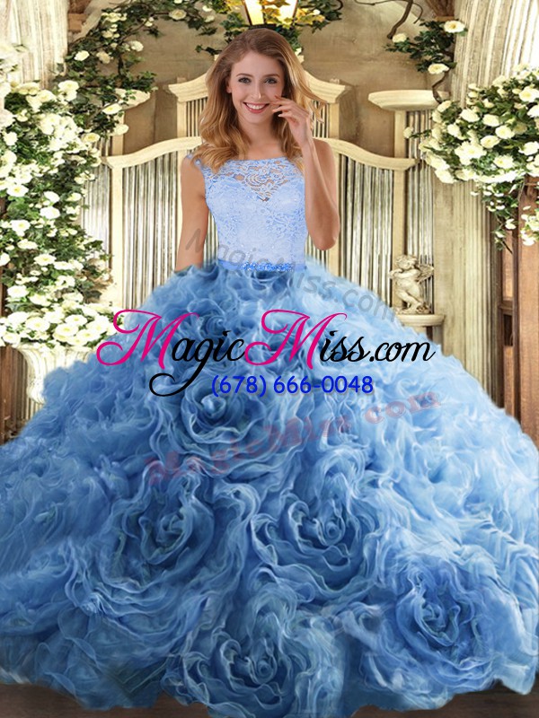 wholesale top selling baby blue scoop zipper beading and ruffles quinceanera gown sleeveless