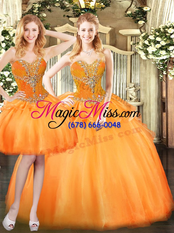 wholesale sleeveless lace up floor length beading and ruffles quinceanera gowns