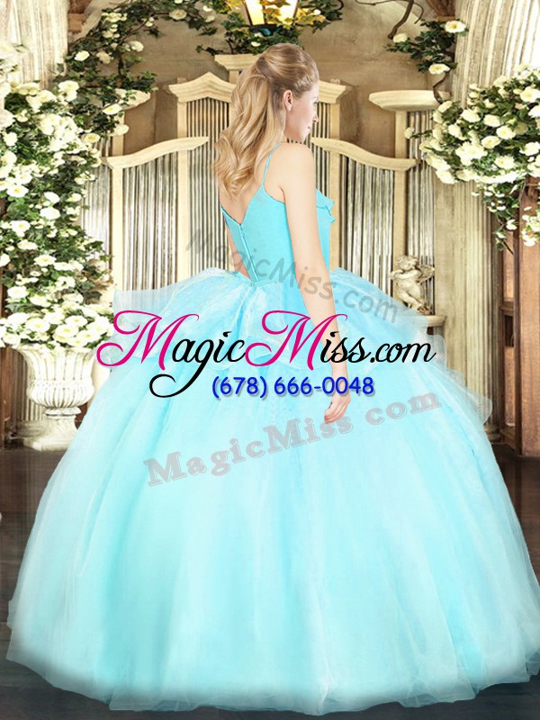 wholesale custom fit yellow green spaghetti straps zipper ruffles sweet 16 quinceanera dress sleeveless