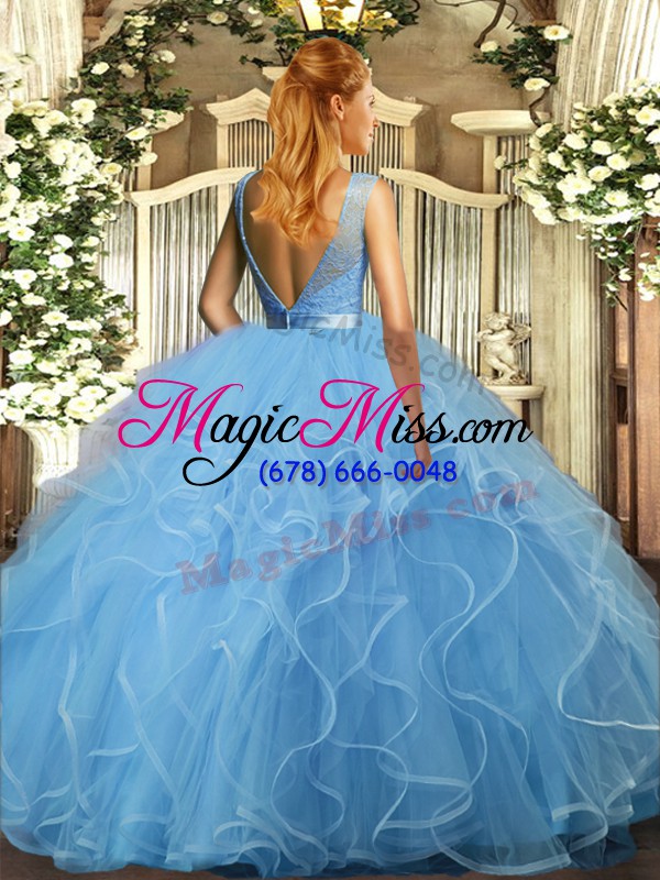 wholesale exceptional multi-color ball gown prom dress sweet 16 and quinceanera with beading scoop sleeveless backless