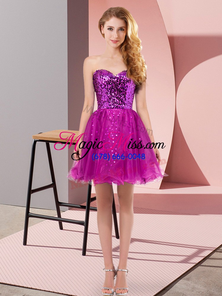 wholesale new style mini length fuchsia sweetheart sleeveless zipper