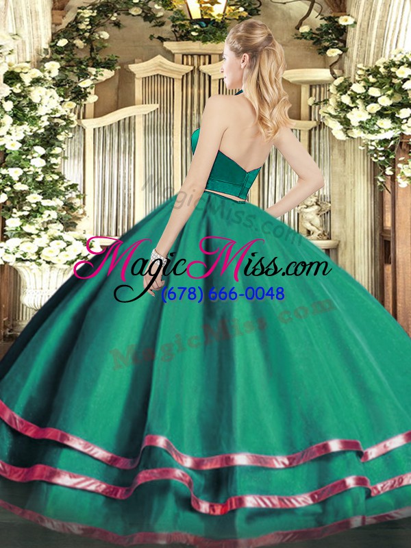 wholesale modern sleeveless ruffled layers zipper quinceanera gowns