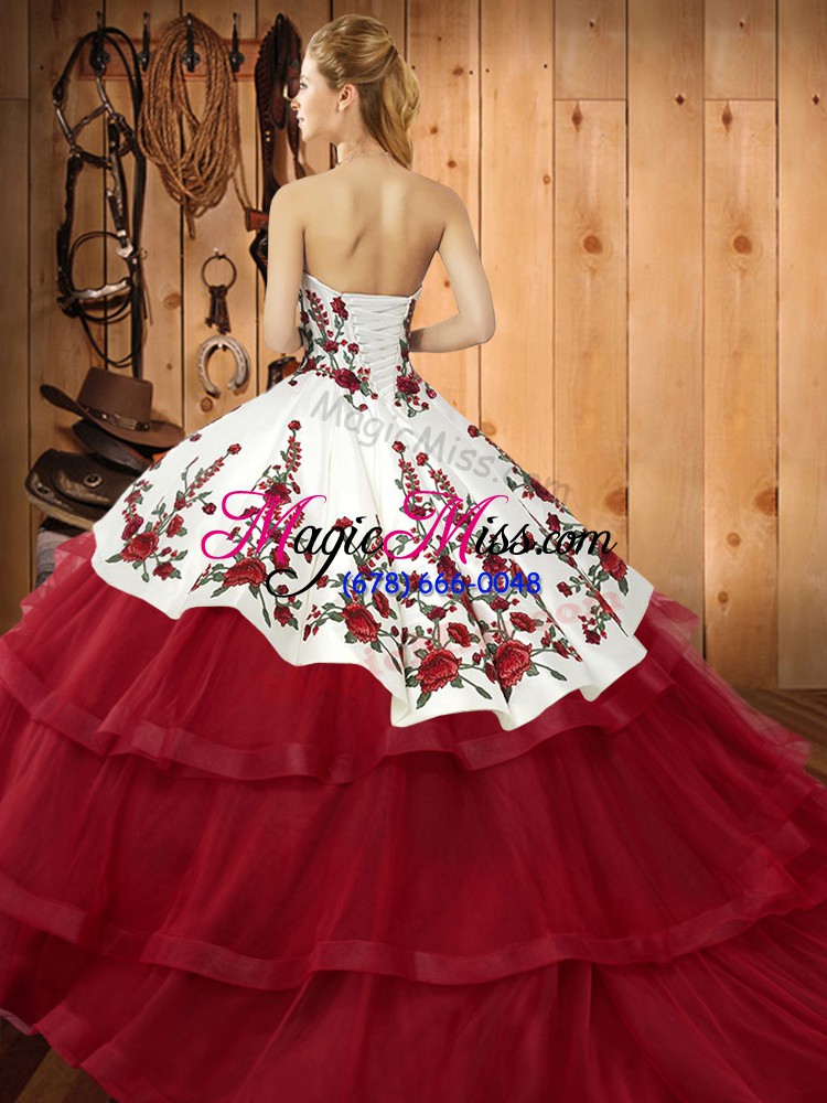 wholesale extravagant turquoise sleeveless sweep train embroidery vestidos de quinceanera