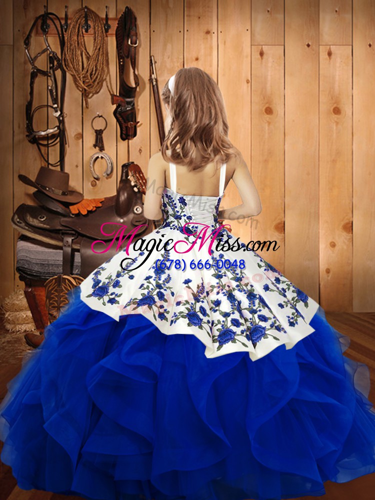 wholesale beauteous rust red kids formal wear sweet 16 and quinceanera with embroidery and ruffles straps sleeveless lace up