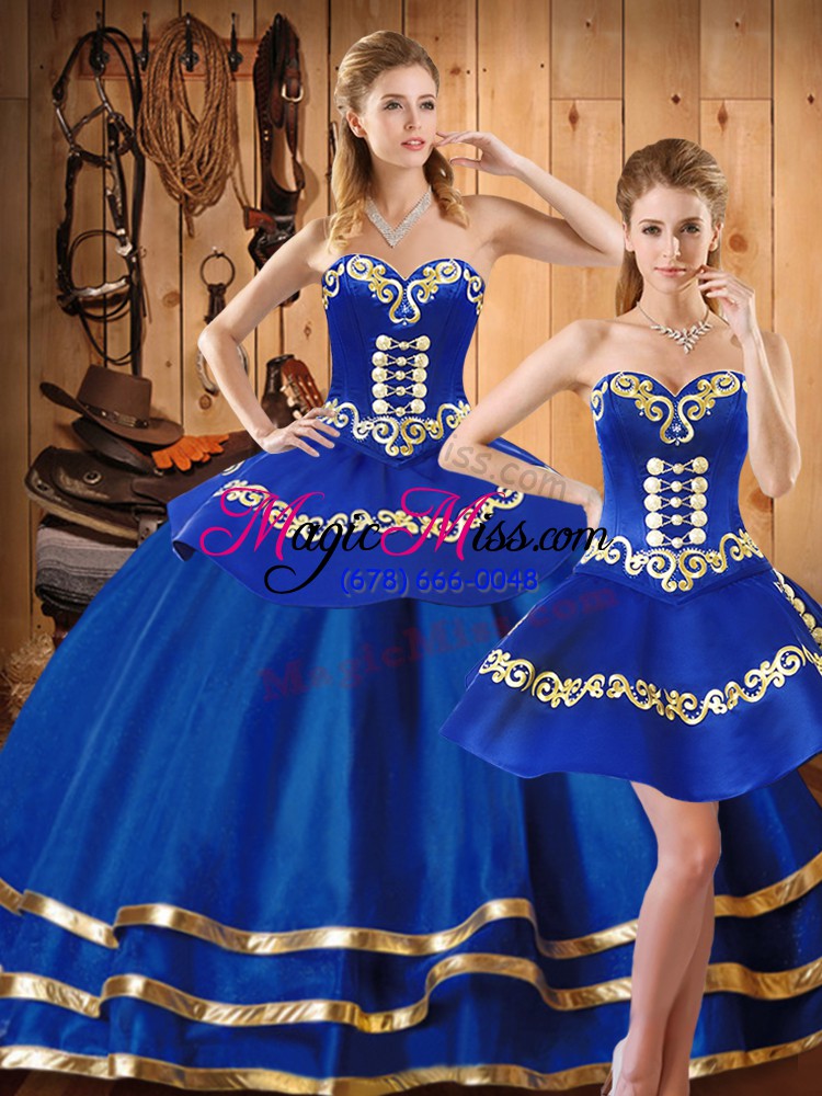 wholesale sleeveless lace up floor length embroidery sweet 16 dresses