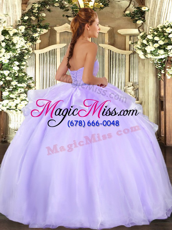 wholesale deluxe light blue quinceanera gowns military ball and sweet 16 and quinceanera with beading and ruffles sweetheart sleeveless lace up