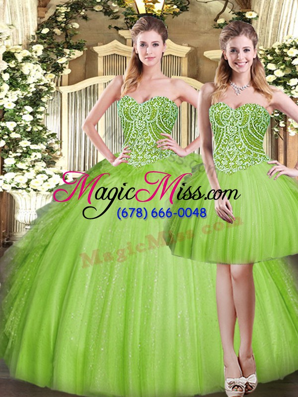 wholesale three pieces sweet 16 dress sweetheart organza sleeveless floor length lace up