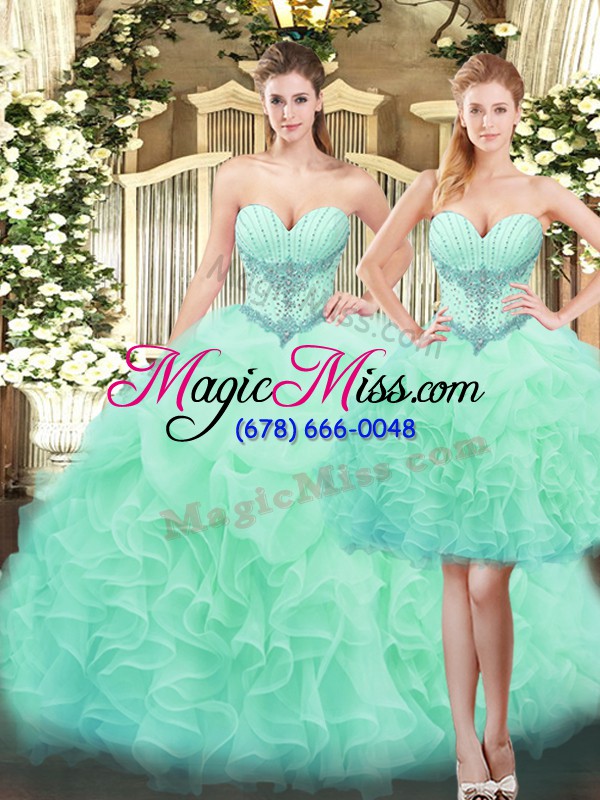 wholesale sleeveless beading and ruffles lace up sweet 16 dresses