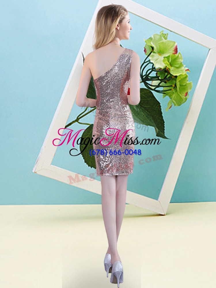 wholesale great gold sleeveless sequined zipper prom dress for prom and party