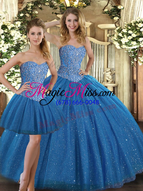 wholesale tulle sleeveless floor length quinceanera gown and beading