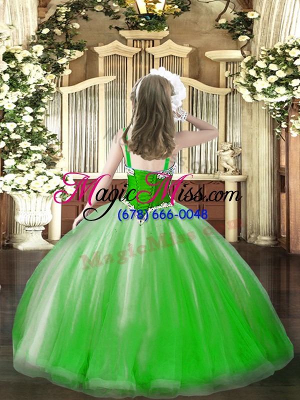 wholesale most popular sleeveless lace up floor length beading pageant gowns for girls