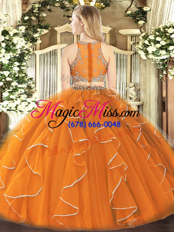 wholesale customized sleeveless beading and ruffles zipper vestidos de quinceanera